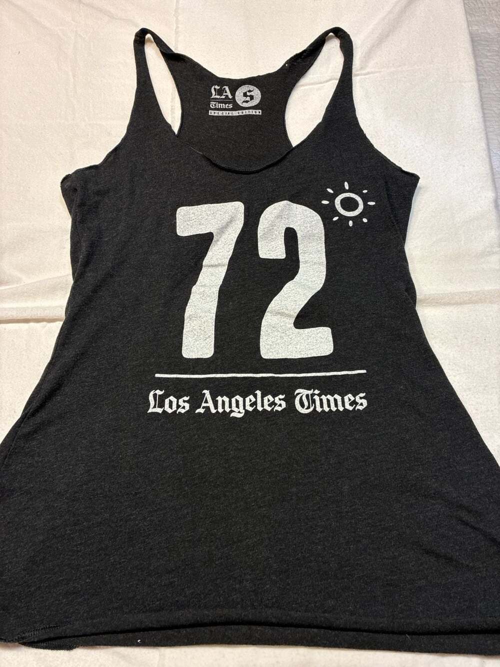 Los Angeles Times Special Edition 72° Sunny Racerback Tank Top Size S